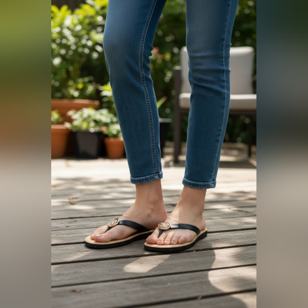 Ashley Blue Black and Tan Sandals